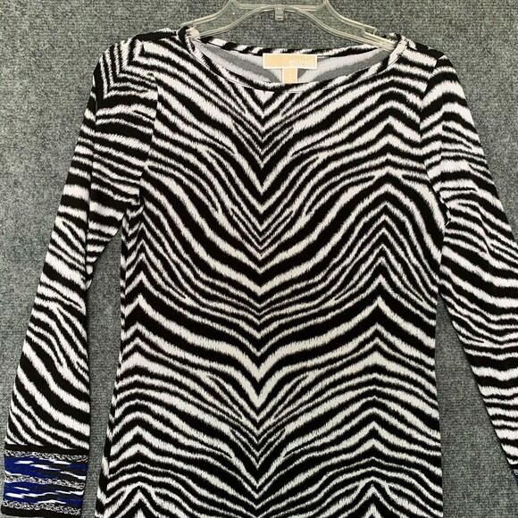 Michael MIchael Kors Sheath Dress Women Small Zebra Stretchy Slinky Hem Border - Picture 4 of 10